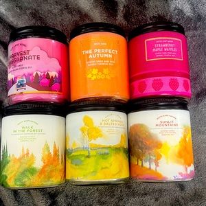New Bath and Body candles single wick candles! Price listed is for all 6 items